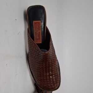 Cole Haan Brown Woven Leather Slip-On Mule